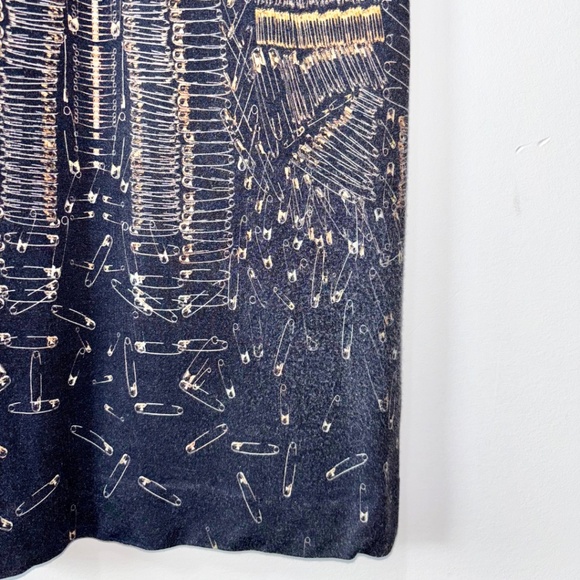 McQ By Alexander McQueen Black Safety Pin Print Vintage Dress Size XS - Picture 4 of 7